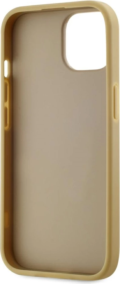 Mbështjellës Karl Lagerfeld Wrinkled Metal Signature për iPhone 15, Gold