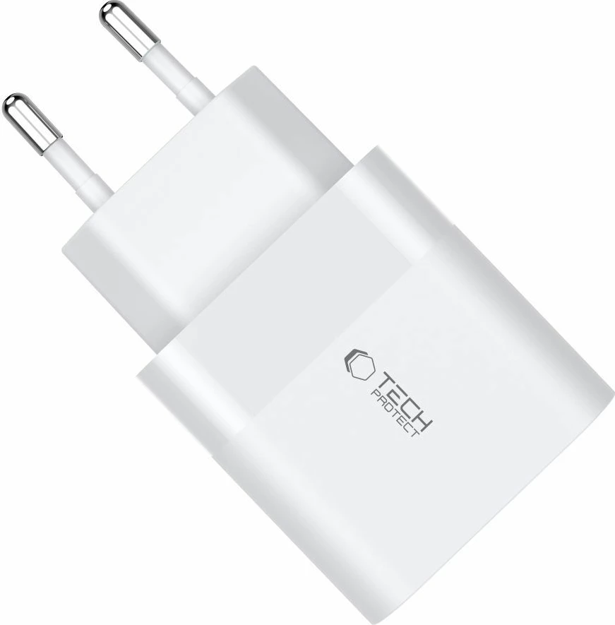 Karikues rrjeti Tech-Protect C30W, 30W, 2 porta USB-C PD & USB-A QC 3.0, i bardhë