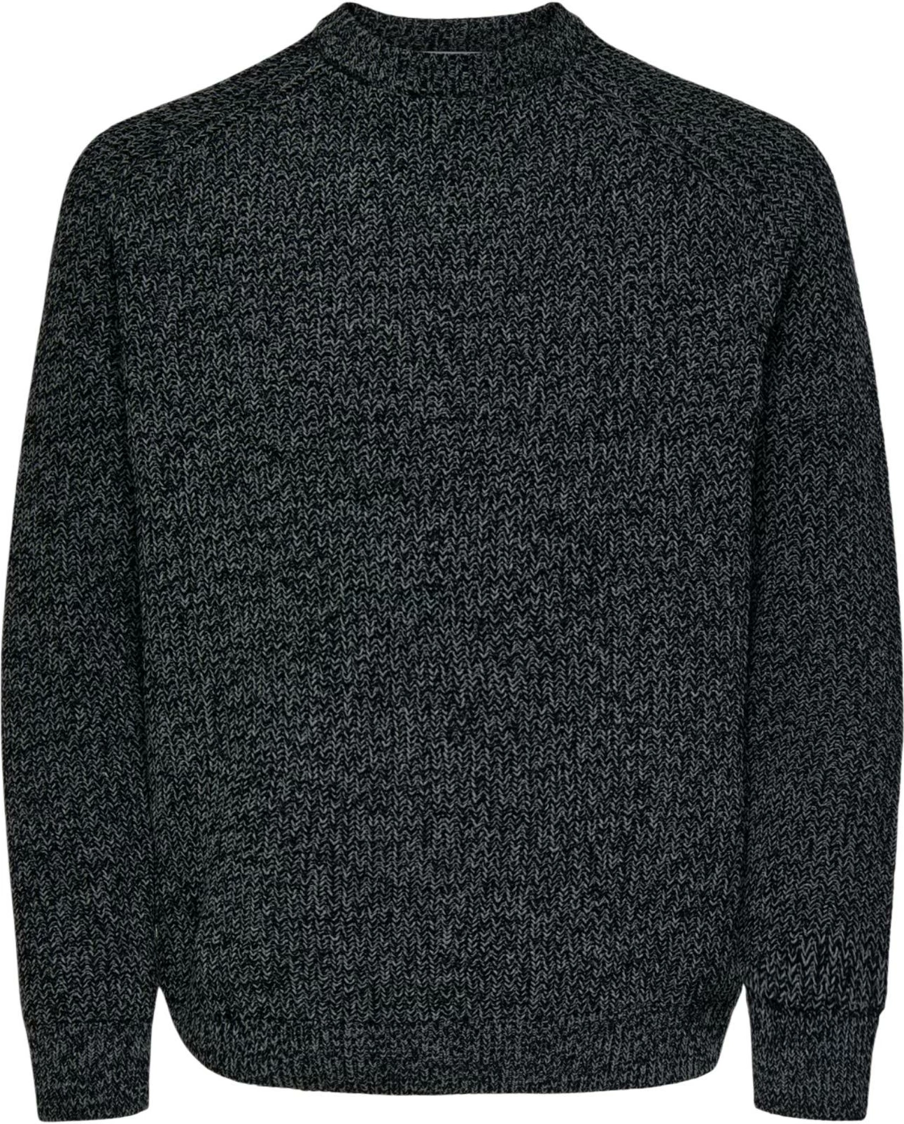 Xhemper për meshkuj Only & Sons Onsjoin Rlx Ls Raglan Knit 22034670, i zi [Madhësia: L]