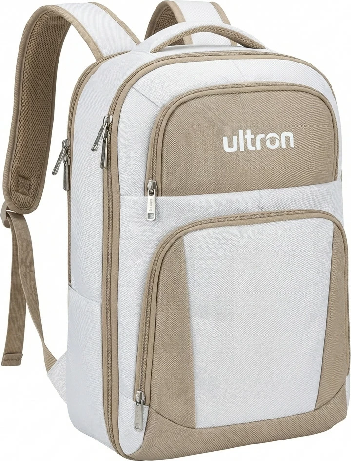 Çantë shpine për laptop Ultron NPU 17", për 17", bardhë/bezhë