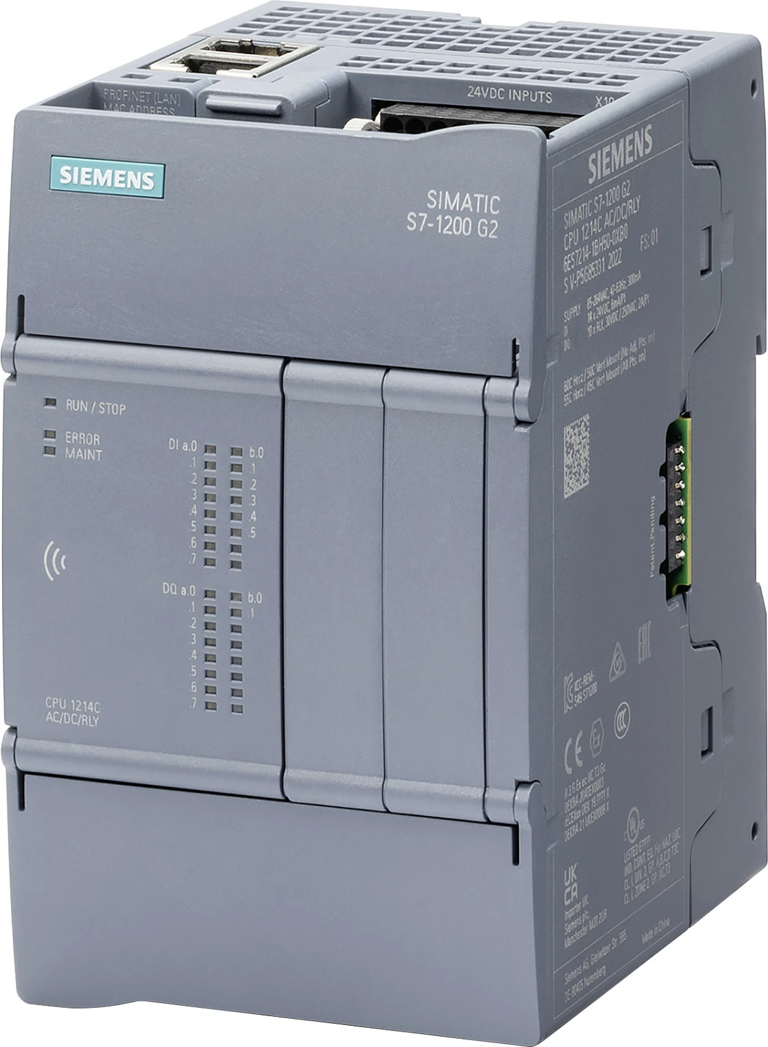 CPU PLC Siemens SIMATIC S7-1200 G2 6ES7214-1HH50-0XB0, CPU 1214C DC/DC/Relais, 14DI, gri
