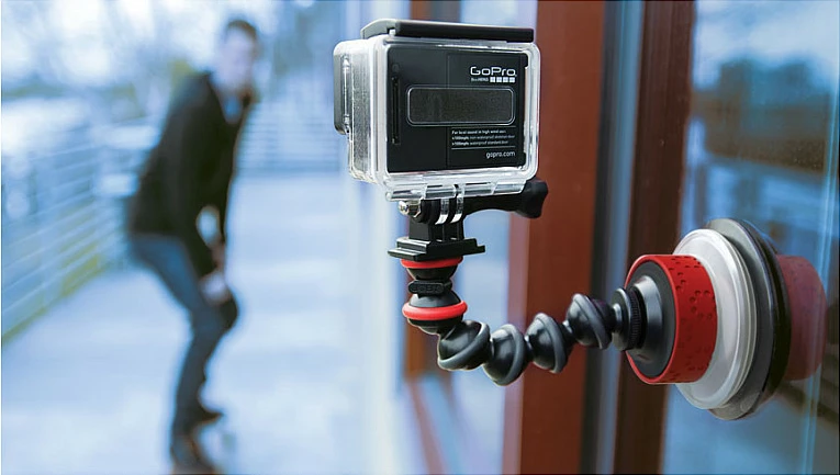 Mbajtëse me thithëse Joby Suction Cup & GorillaPod Arm, adapter GoPro, kuqe/zezë