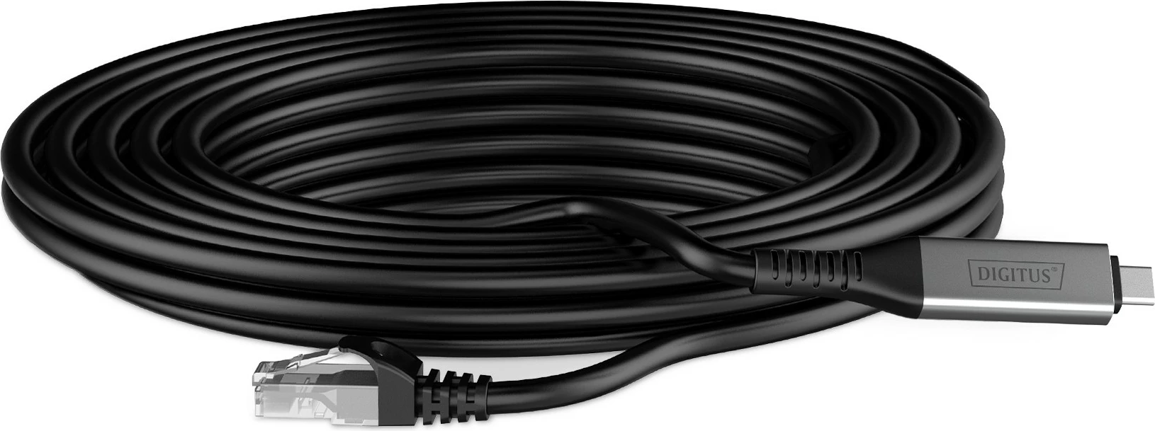 Kabllo USB-C në RJ-45 Digitus Cat6a 2m, e zezë