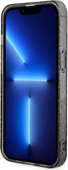 Mbështjellës Guess GUHMP14MHCMCGK për iPhone 14 Plus 6.7", Glitter Gold MagSafe, zi