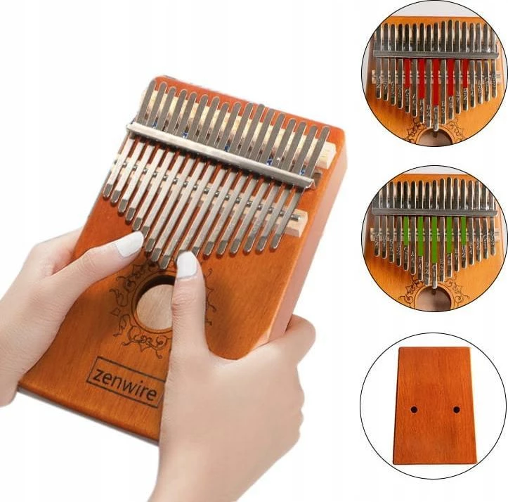Kalimba Zenwire K-01 17 taste dru mahagoni me set aksesorësh, kafe