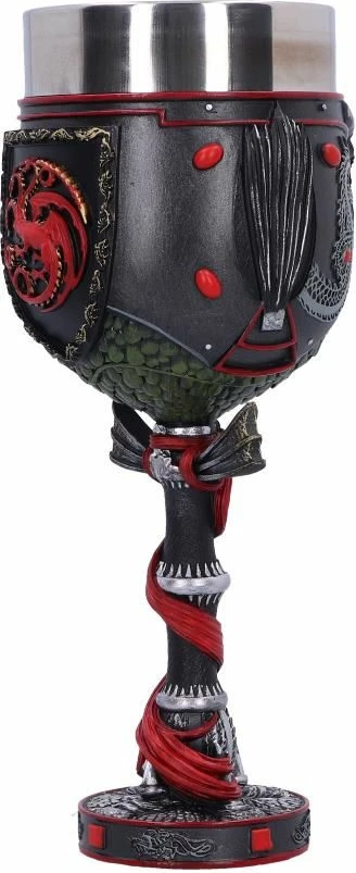 Kupë NEMESIS NOW House of the Dragon Daemon Targaryen 19.5 cm, rrëshirë me insert inox, me kuti dhuratë, e zezë/kuqe