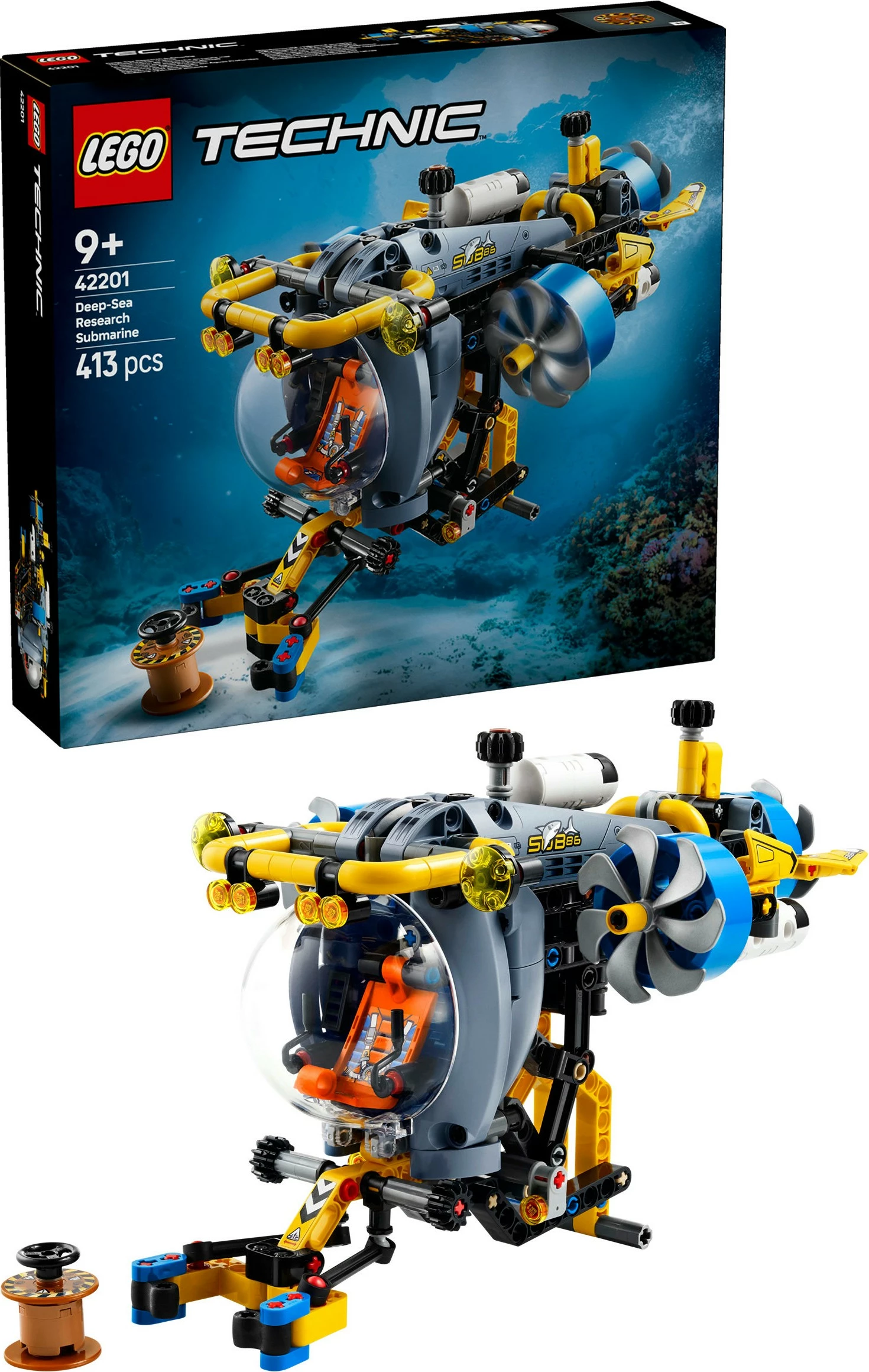 Set ndërtimi LEGO Technic 42201, nëndetëse kërkimore, 413 pjesë, multikolor