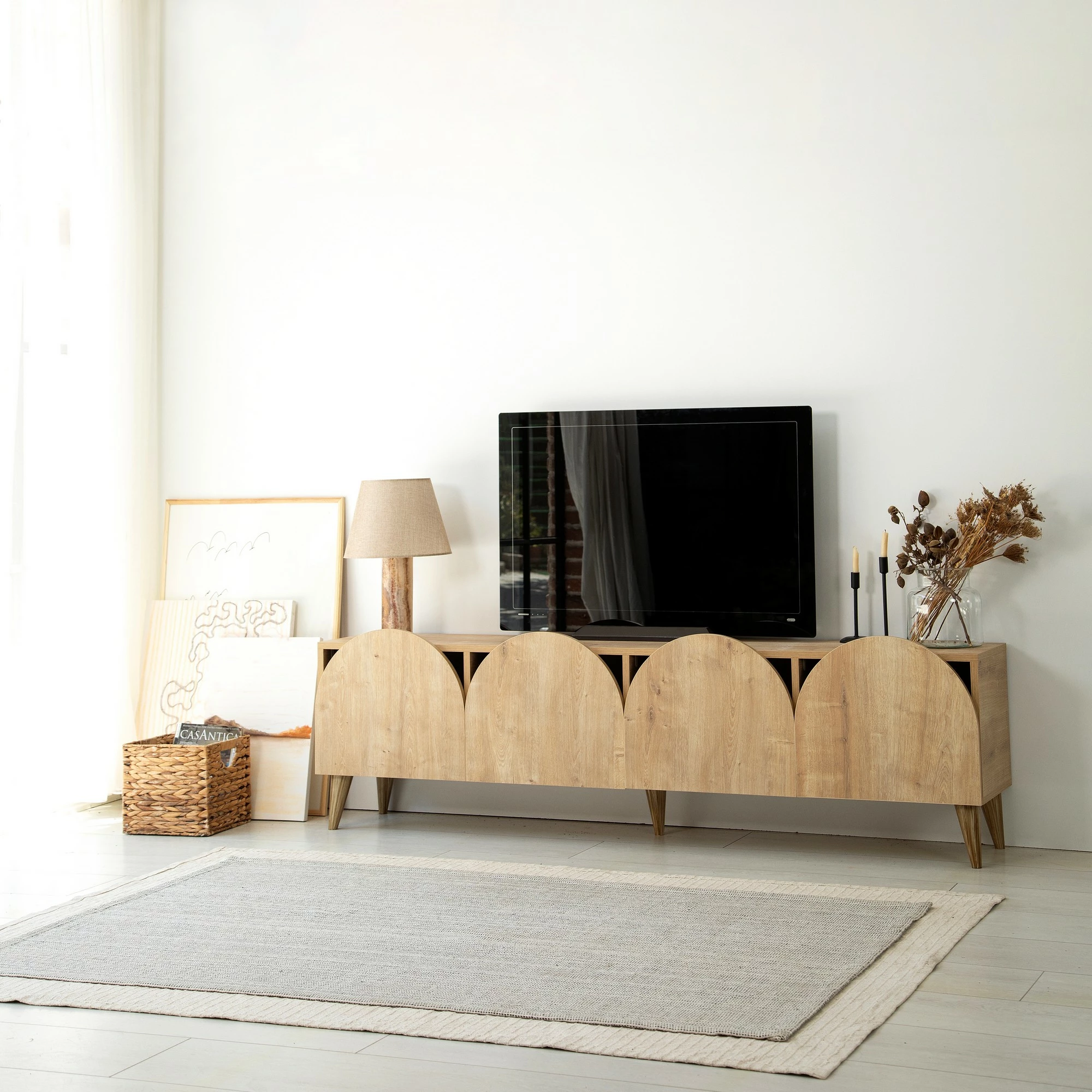 Komodë TV Hanah Home, Mesta - ngjyrë lisi, v2
