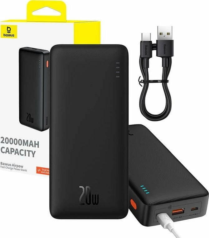 Powerbank Baseus Airpow 20000mAh 20W, e zezë