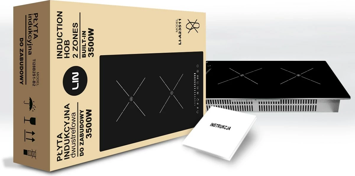 Pllakë induksioni LIN LI-A23511, 3500 W, E zezë