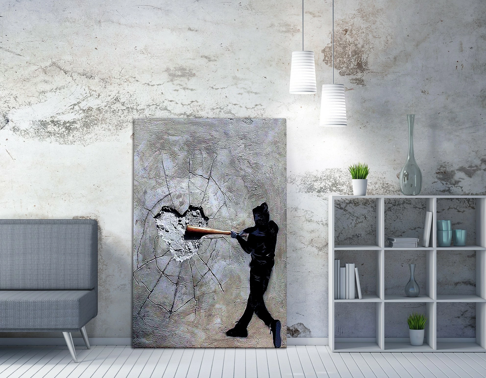 Pikturë dekorative në kanavacë, Banksy, shumëngjyrëshe, WY45, 50x70cm