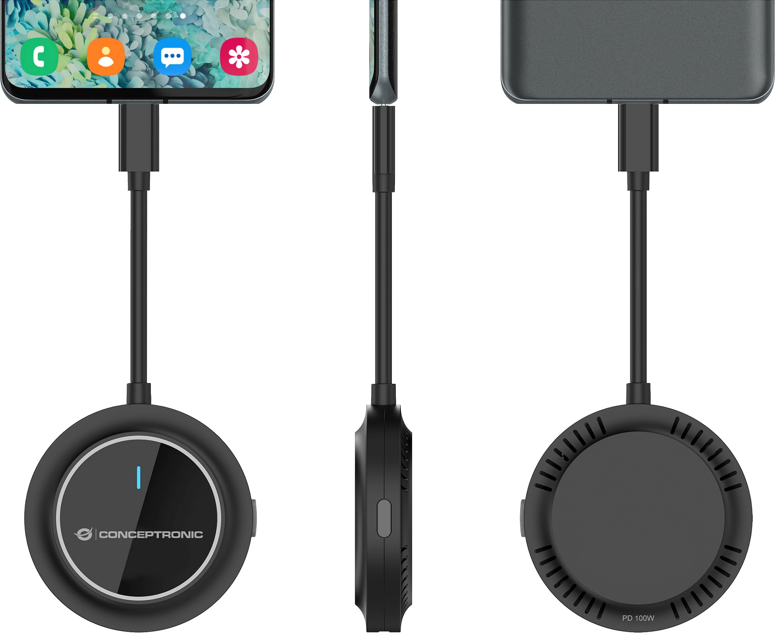 Adapter wireless USB-C në HDMI Conceptronic, 1080p/60Hz, 30m, i zi