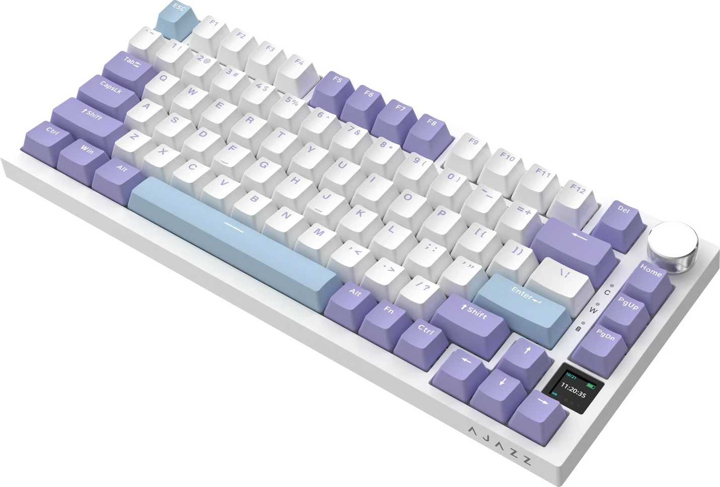 Tastierë mekanike Ajazz AK820 Pro, 75%, Wireless/Bluetooth/2.4G, RGB, 4000mAh, Purple