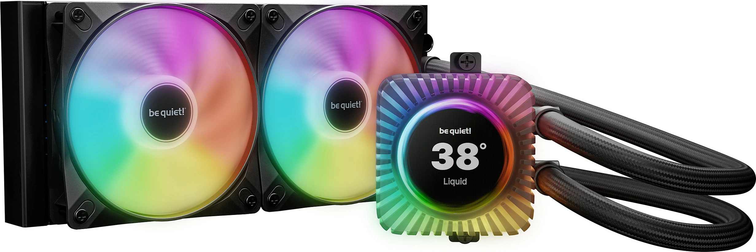 Ftohës uji për CPU be quiet! Light Loop IO LCD 240mm, 2x120mm RGB, i zi