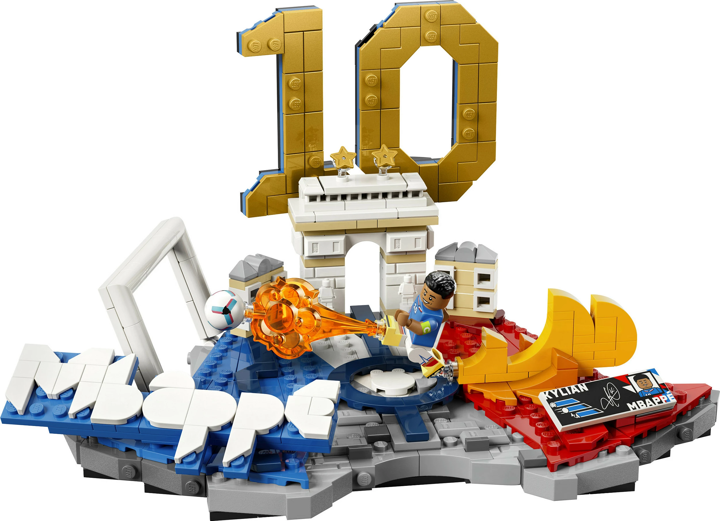 Set ndërtimi LEGO Editions 43013 Kylian Mbappé – Football Highlights, 490 copë, multikolor
