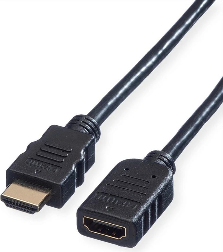 Kabllo HDMI VALUE High Speed me Ethernet, A mashkull-në-femër, 2 m, 4K@30Hz, e zezë