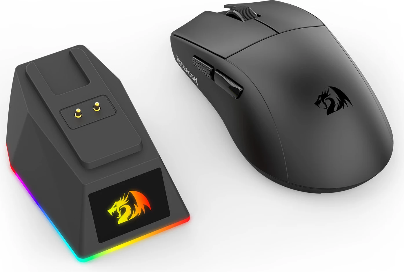 Maus gaming Redragon King Ultra M999, 2.4GHz wireless + Bluetooth 5.1 + wired, 5 nivele DPI, zi, me stacion karikimi RGB magnetik