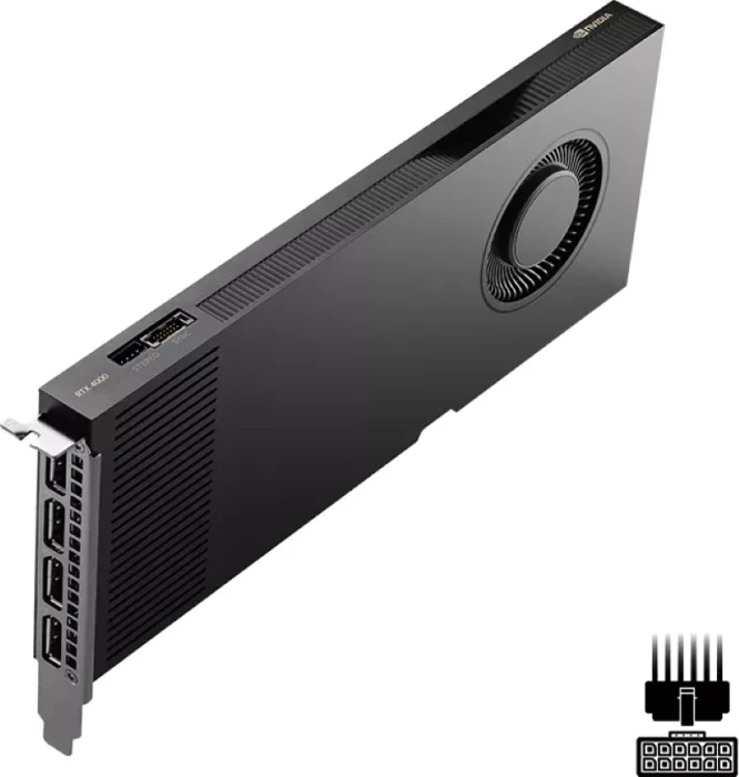 Kartë grafike PNY NVIDIA RTX 4000 Ada Generation (RTX A4000 Ada) 20GB GDDR6 ECC PCIe 4.0 x16, e zezë