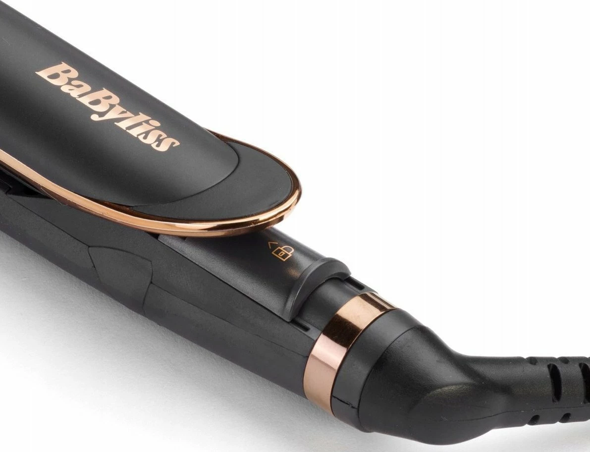 Hekur për flokë BaByliss Smooth Pro 235 ST394E 235°C, jonizim, pllakë qeramike, e zezë-ari, me këllëf termik