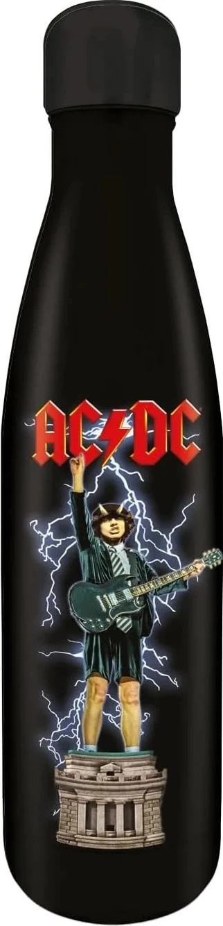 Shishe inox Pyramid AC/DC Monument, izolim me dy mure, BPA-free, me kuti dhurate, e zezë