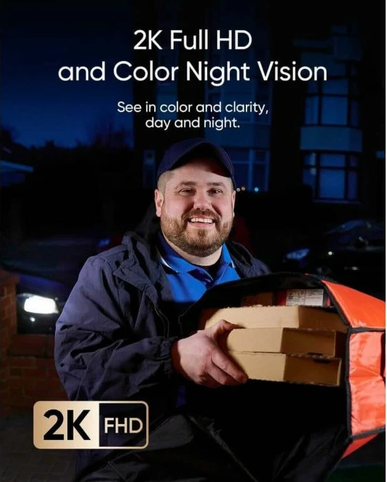 Zilë dere me kamerë Anker Eufy Security E340 2K, dual kamera, 8GB storage lokal, me njësi të brendshme (chime), zi/bardhë