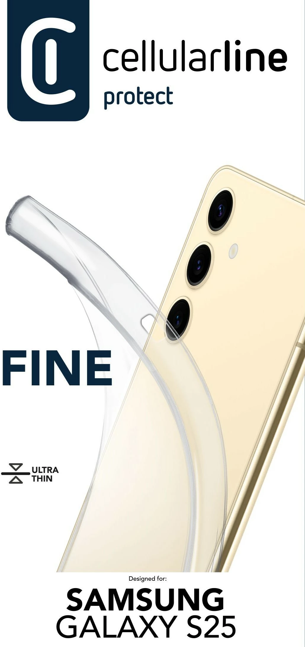 Mbështjellës Cellular Line për Samsung Galaxy S25, transparent