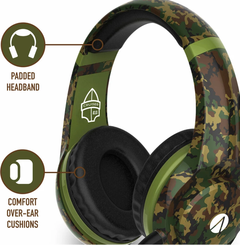Kufje gaming Stealth Cruiser, stereo 3.5mm me kabllo, mikrofon i heqshëm, 40mm, Camo