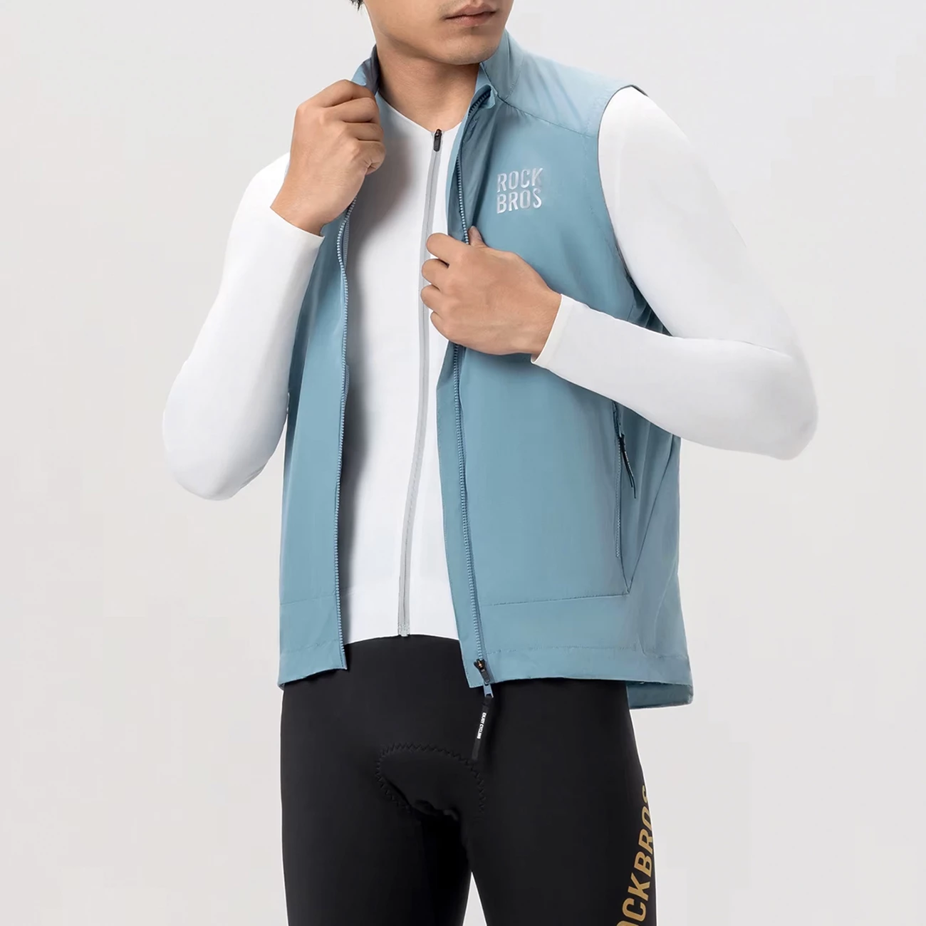 Jelek çiklizmi Rockbros YDMJ003, madhësi L, windproof, UPF50+, zinxhir YKK dykahësh, blu