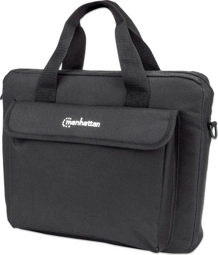 Çantë laptopi Manhattan London 12.5 inç, messenger, xhep për aksesorë, e zezë