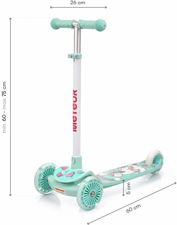 Trotinetë për fëmijë Meteor, e gjelbër