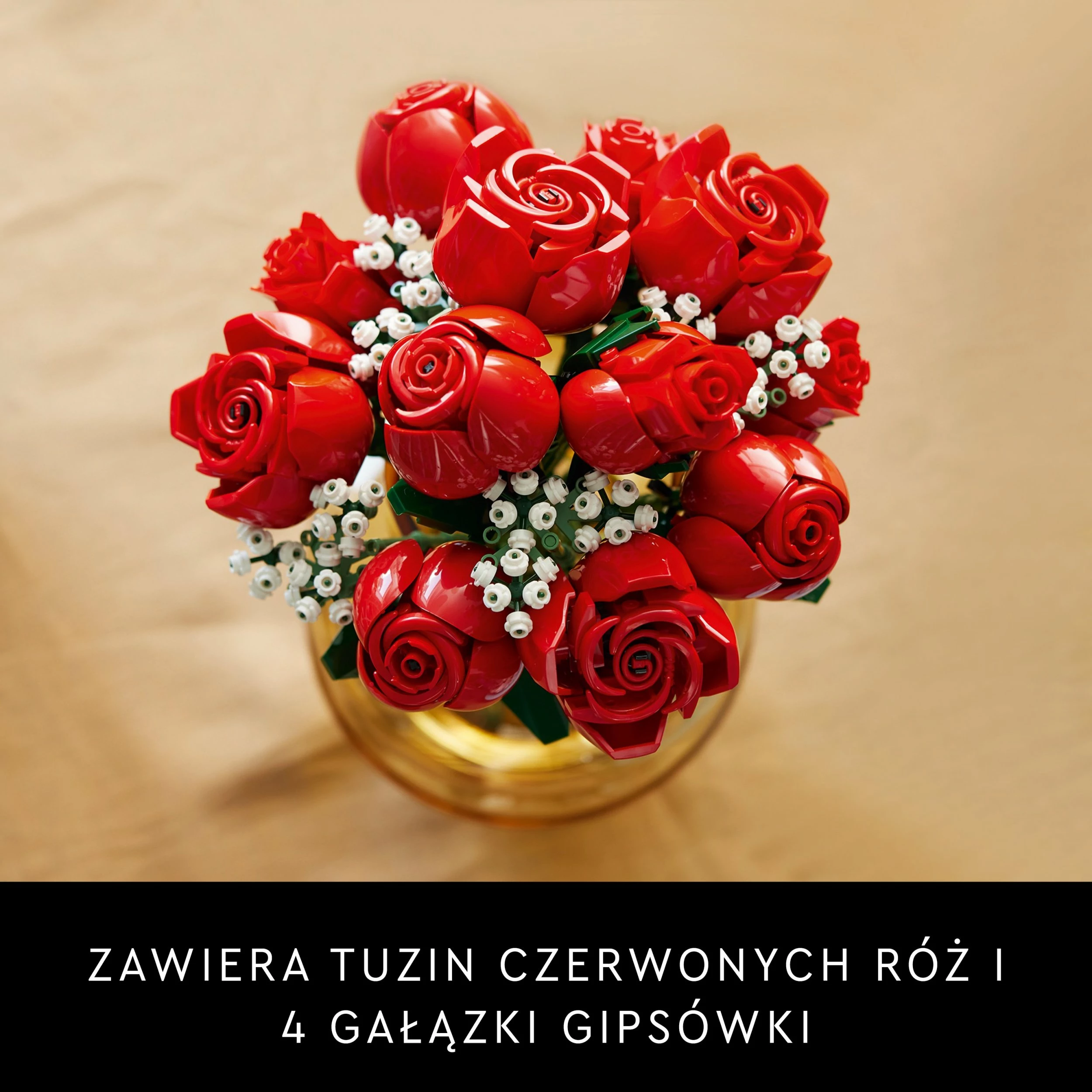 Set LEGO Icons Bouquet of Roses 10328, 822 copë, 18+, 12 trëndafila, i kuq