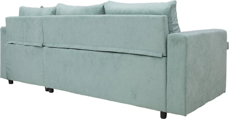 Divan qoshe, shtrat, i kthyeshëm, ngjyrë jeshile mente, 225x148x81 cm