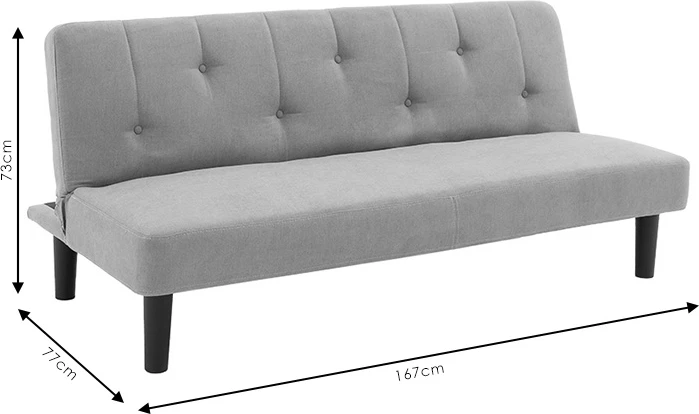 Divan-krevat Breathe, material stof, ngjyrë hiri, 167x77x73 cm