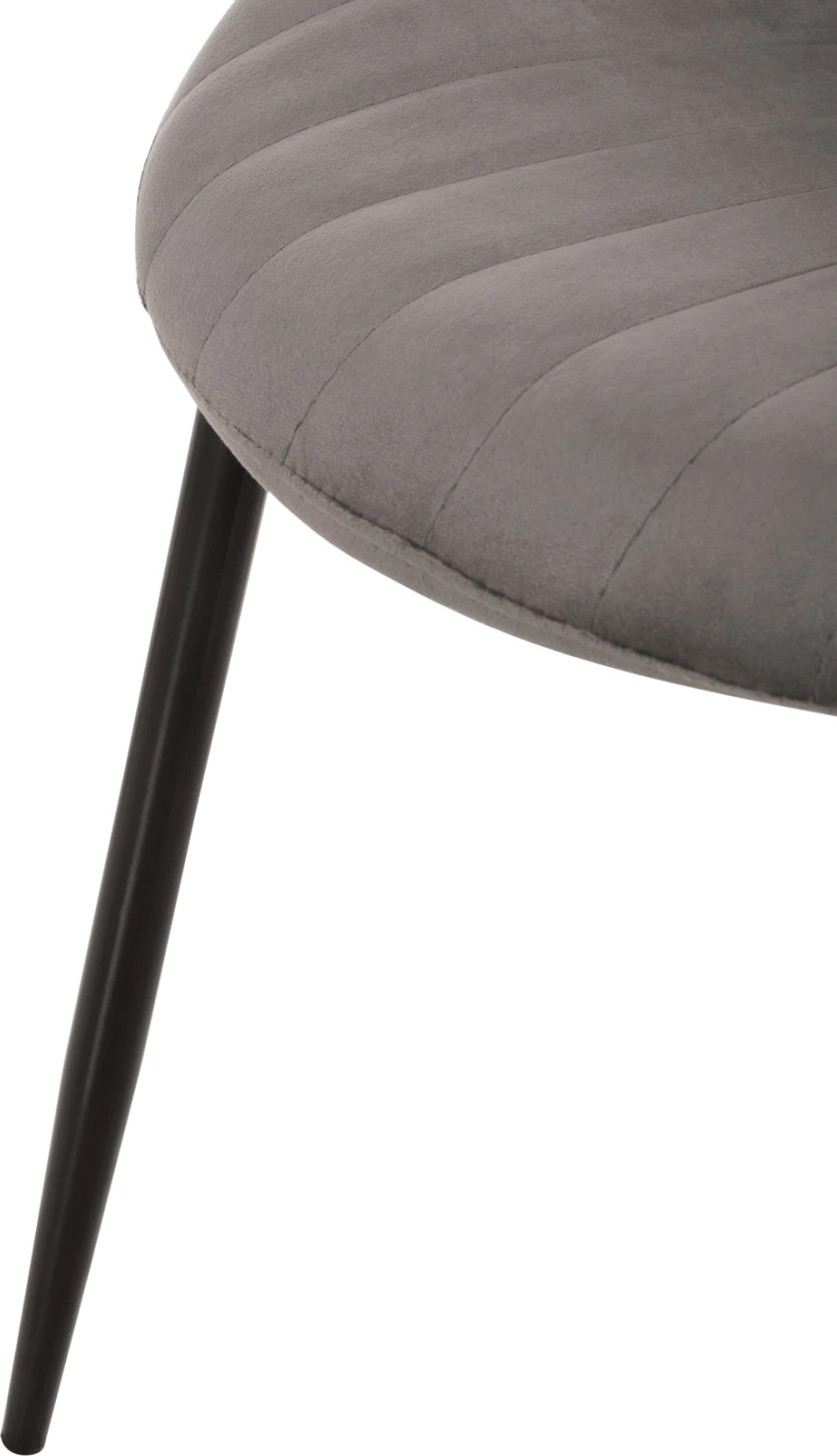 Karrige për ngrënie ODEN FH9001.01, kadife gri, këmbë metalike të zeza, 52x55x84H cm