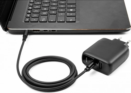 Kabllo karikimi laptop DeLOCK USB-C në HP 7.4 x 5.0 mm, 1.5 m, 20 V, e zezë