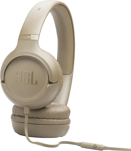 Kufje JBL Tune 530, me kabllo 3.5 mm, on-ear, mikrofon, bezhë