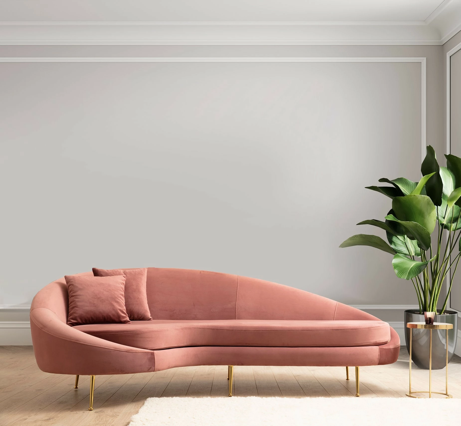 Divan treshe Atelier del Sofa, Eses majtas, rozë