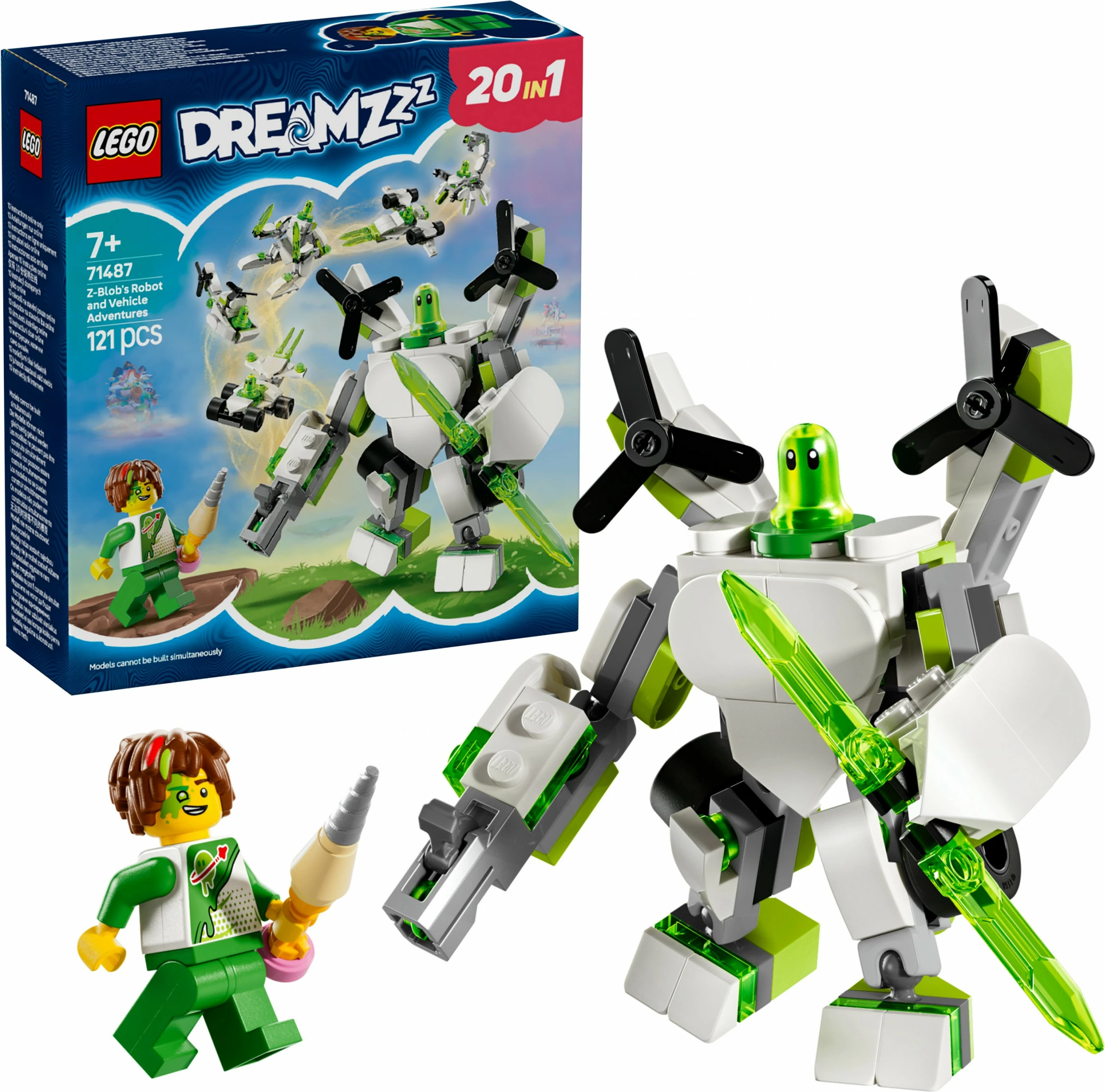 Set LEGO DREAMZzz 71487 Z-Blob Robot dhe Automjete, 121 pjesë