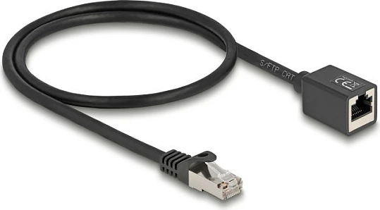 Kabllo rrjeti DeLOCK 88052, Cat6a S/FTP, RJ-45 mashkull-femër, 0.5 m, e zezë