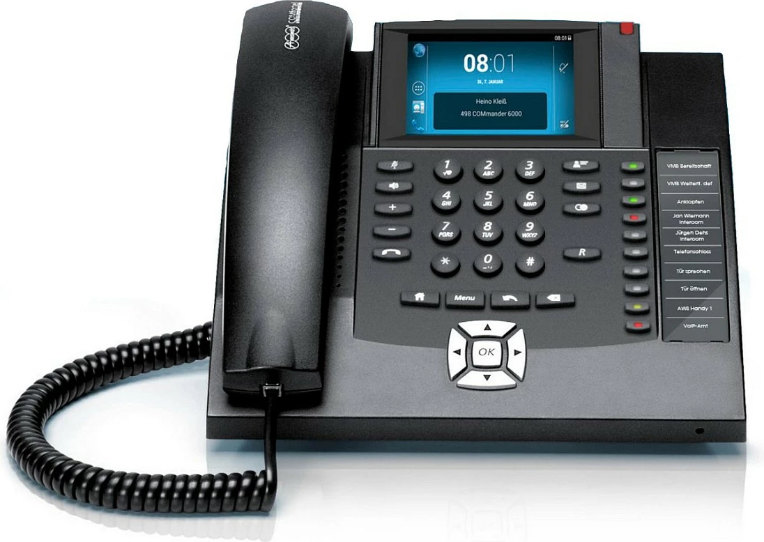 Telefon fiks analog Auerswald COMfortel 1400, ekran me prekje 3.5", 1600 kontakte, speakerphone, zi