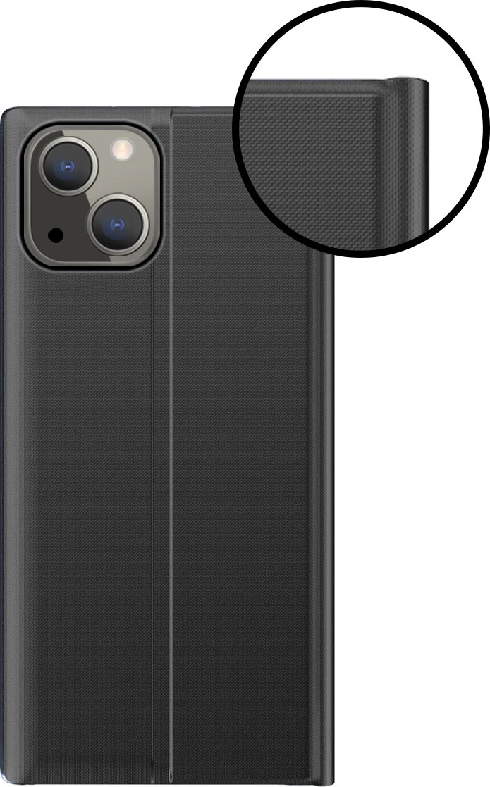 Mbështjellës Hurtel Sleep Case bookcase me smart window për iPhone 13 mini, rozë