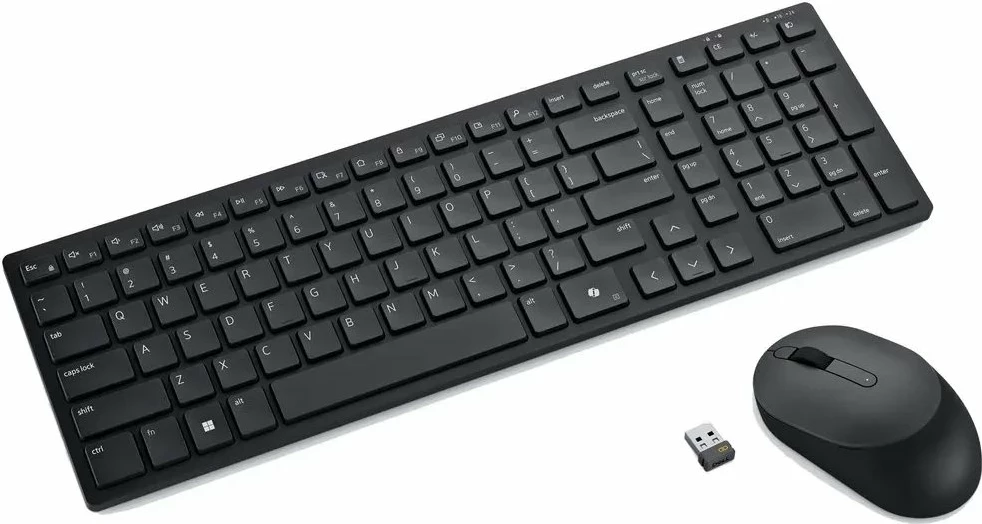 Set tastierë + maus Dell KM555 (KM555-BLK-GER), wireless Bluetooth/USB receiver, layout gjerman (DE), numpad, i zi