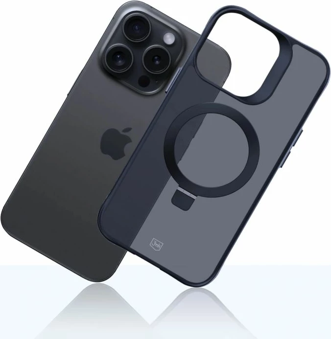 Maskë telefoni 3mk Smoke Case Mag&Stand për iPhone 16 Pro Max, e zezë