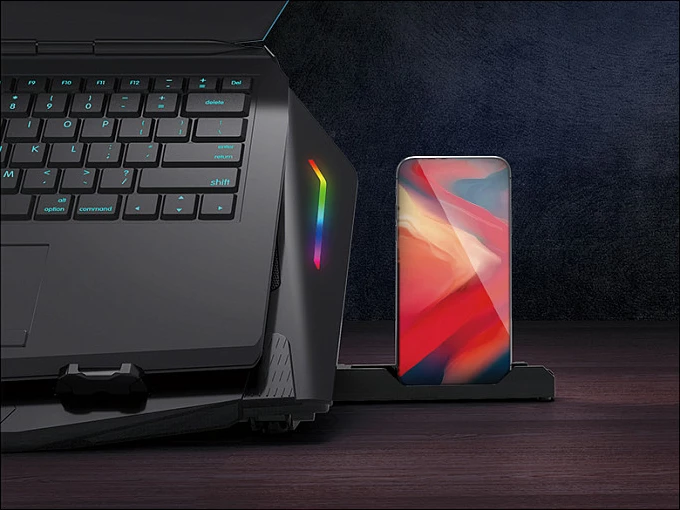 Pad ftohës Conceptronic 2-Fan, USB-A 2.0, RGB, 17 inç, i zi