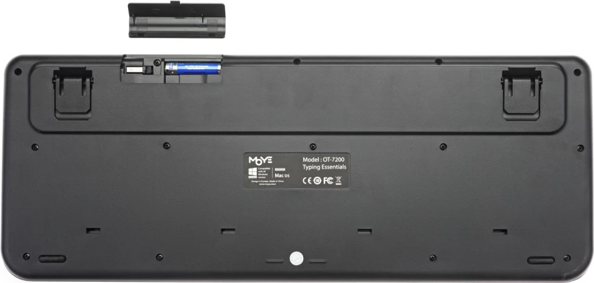 Tastierë Moye OT-7200, wireless 2.4G, full size 104 taste, membranë, me numpad, e zezë