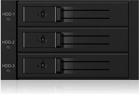 Backplane ICY BOX, 3x HDD SATA 3.5 inç, për 2x 5.25 inç bay, Hot-Swap, i zi