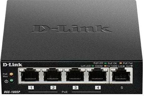 Switch D-link DGS-1005P/E, 5 porte, PoE, i zi