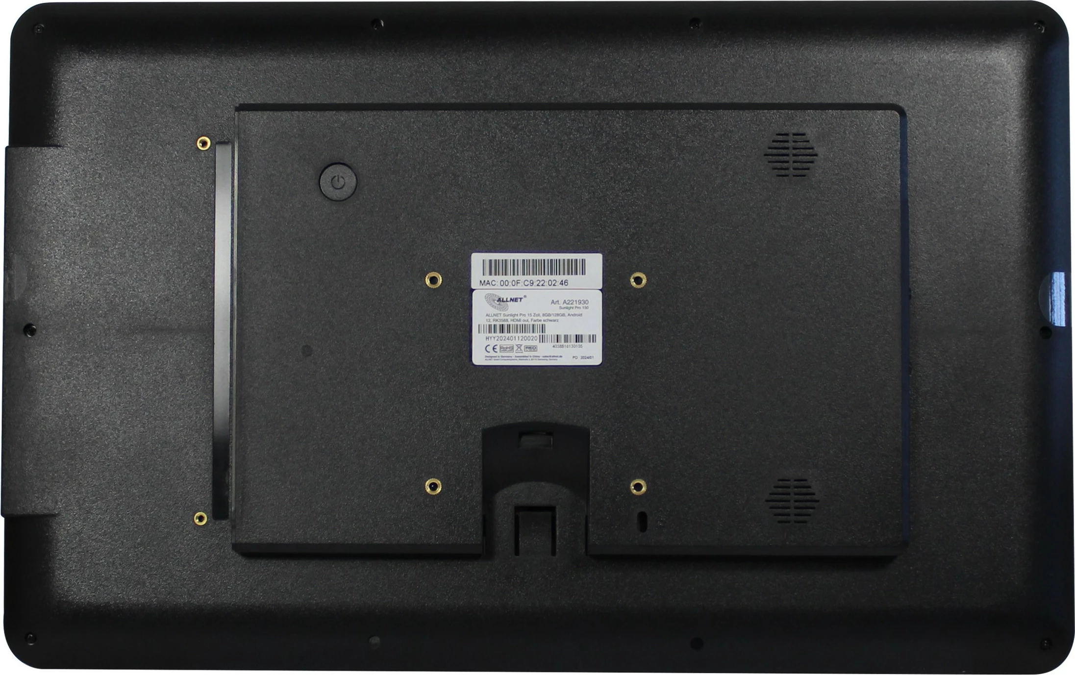 Tablet ALLNET Sunlight Pro 15 Zoll 8GB/128GB Android 12 HDMI out ngjyrë e zezë