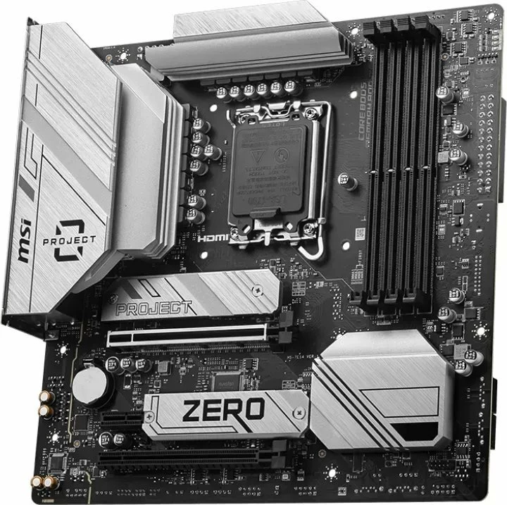 Pllakë amë MSI B760M PROJECT ZERO, Micro ATX, 4x DDR5, Wi‑Fi 6E, Bluetooth