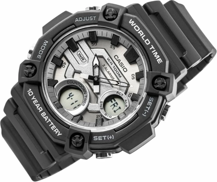 Orë dore për meshkuj CASIO, e zezë